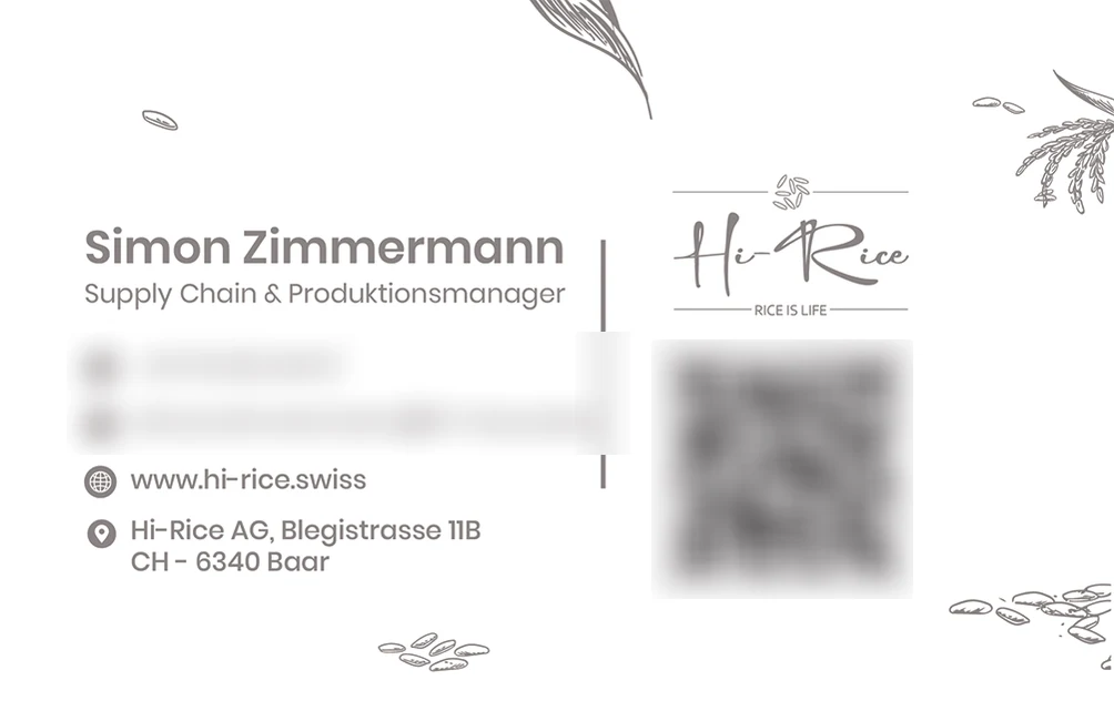 Hi-Rice · Visitenkarten – Grafikdesign von Design Planet (Entwurf 3 von 4)