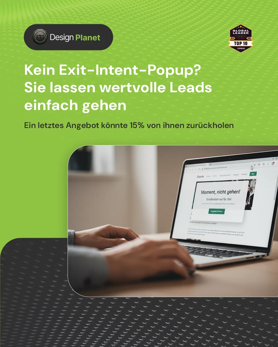 Karussell-Beitrag «70 % Ihrer Besucher verlassen Ihre Website für immer» von Design Planet (Folie 2 von 5)