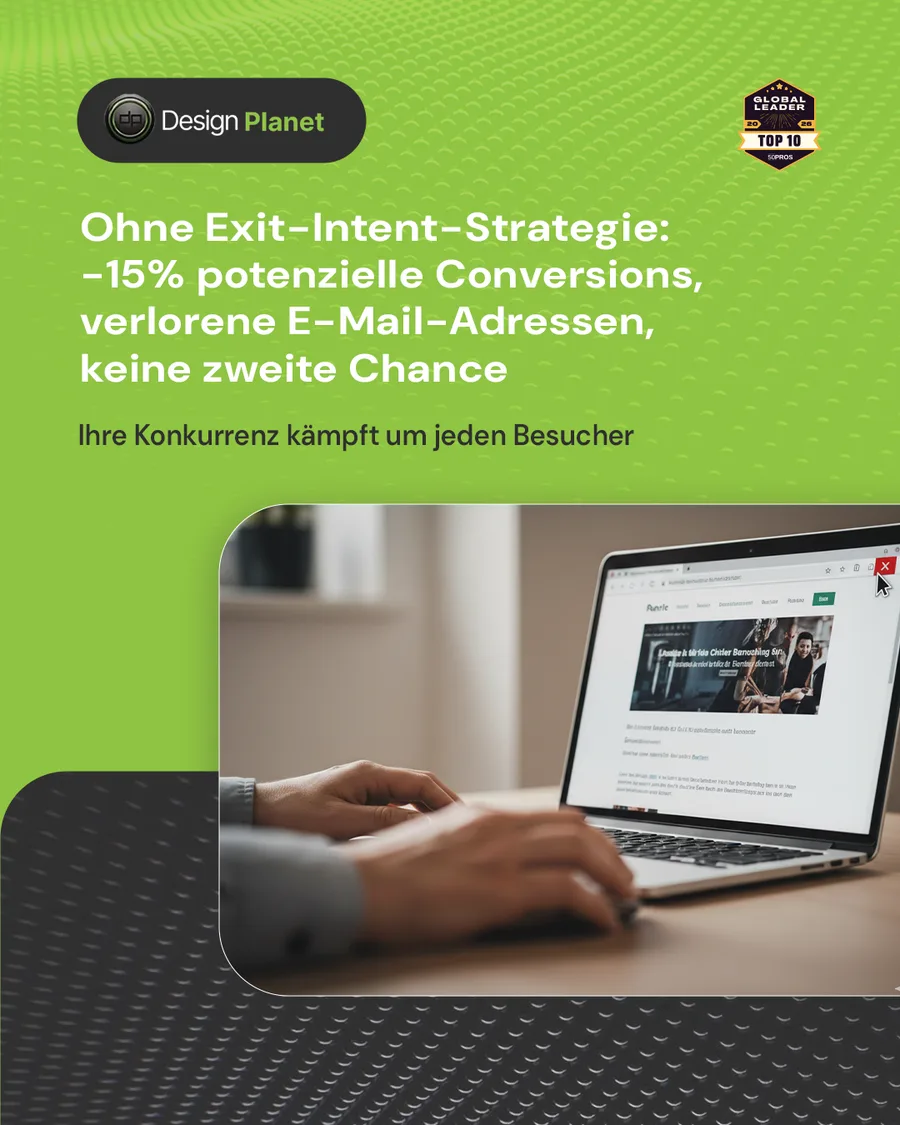 Karussell-Beitrag «70 % Ihrer Besucher verlassen Ihre Website für immer» von Design Planet (Folie 3 von 5)