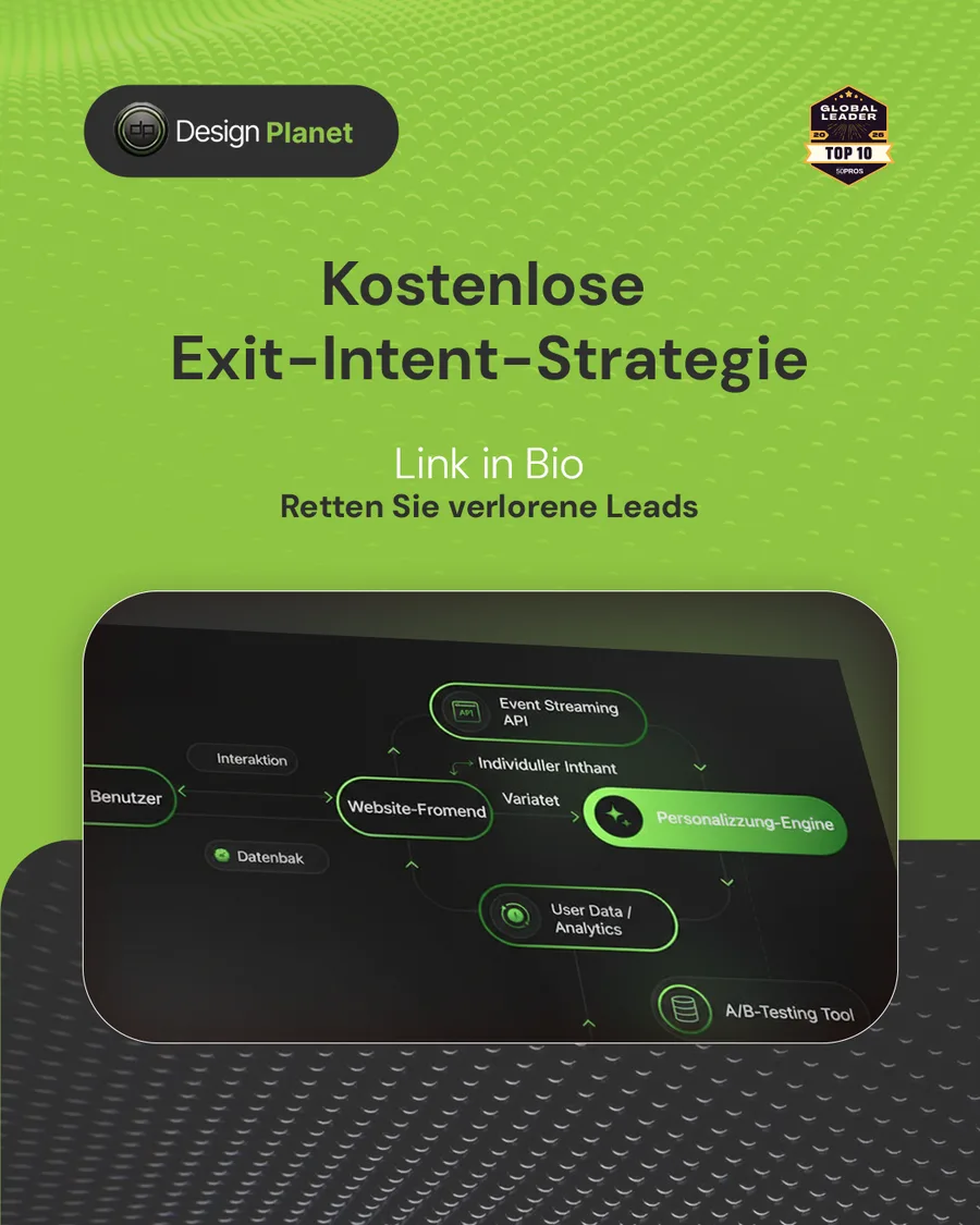 Karussell-Beitrag «70 % Ihrer Besucher verlassen Ihre Website für immer» von Design Planet (Folie 5 von 5)