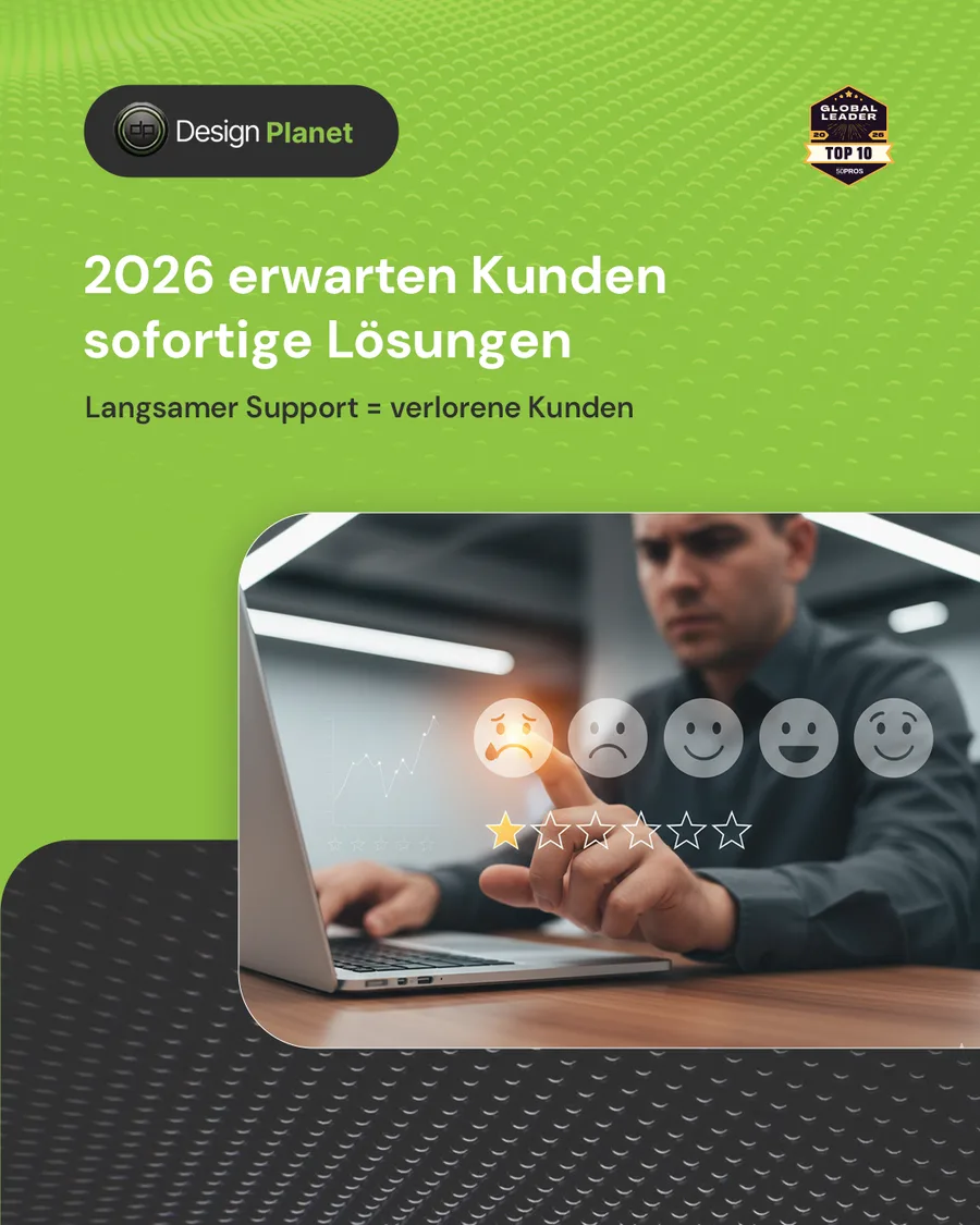 Karussell-Beitrag «Ticket-Bearbeitung: 24 Stunden» von Design Planet (Folie 4 von 5)
