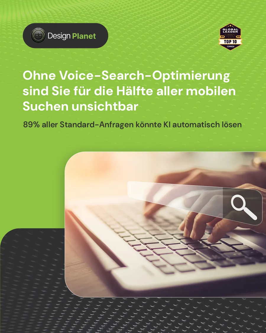 Karussell-Beitrag «58 % der User nutzen Voice Search» von Design Planet (Folie 2 von 5)