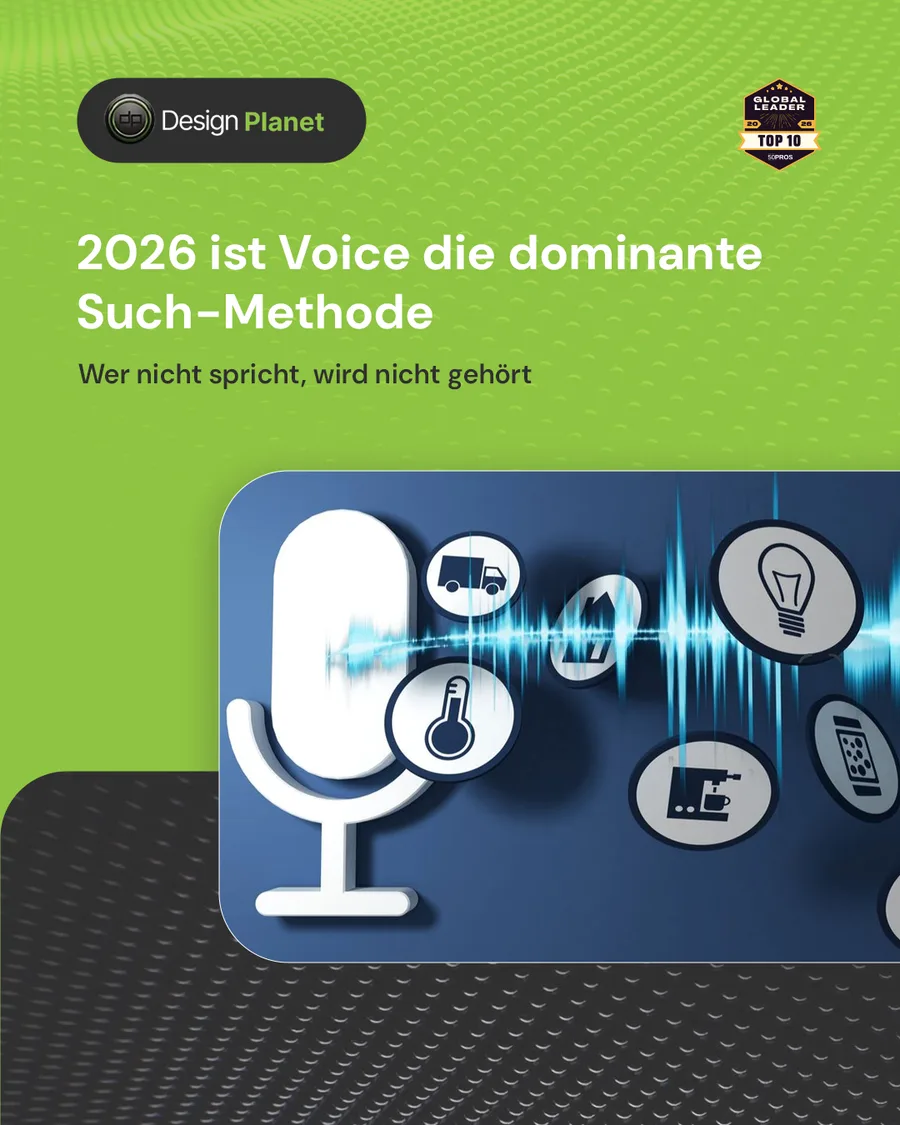 Karussell-Beitrag «58 % der User nutzen Voice Search» von Design Planet (Folie 4 von 5)