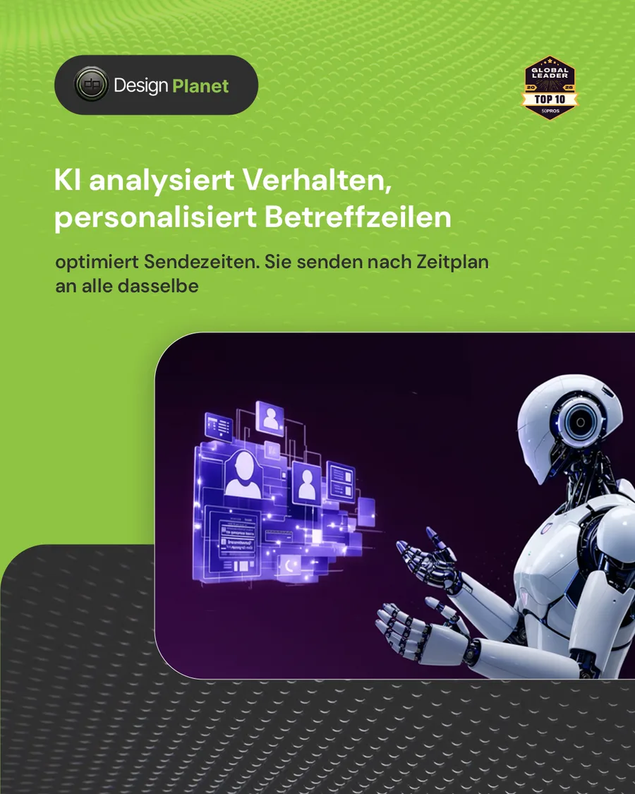 Karussell-Beitrag «Guten Tag [Vorname]. Alle bekommen dieselbe Mail» von Design Planet (Folie 2 von 5)