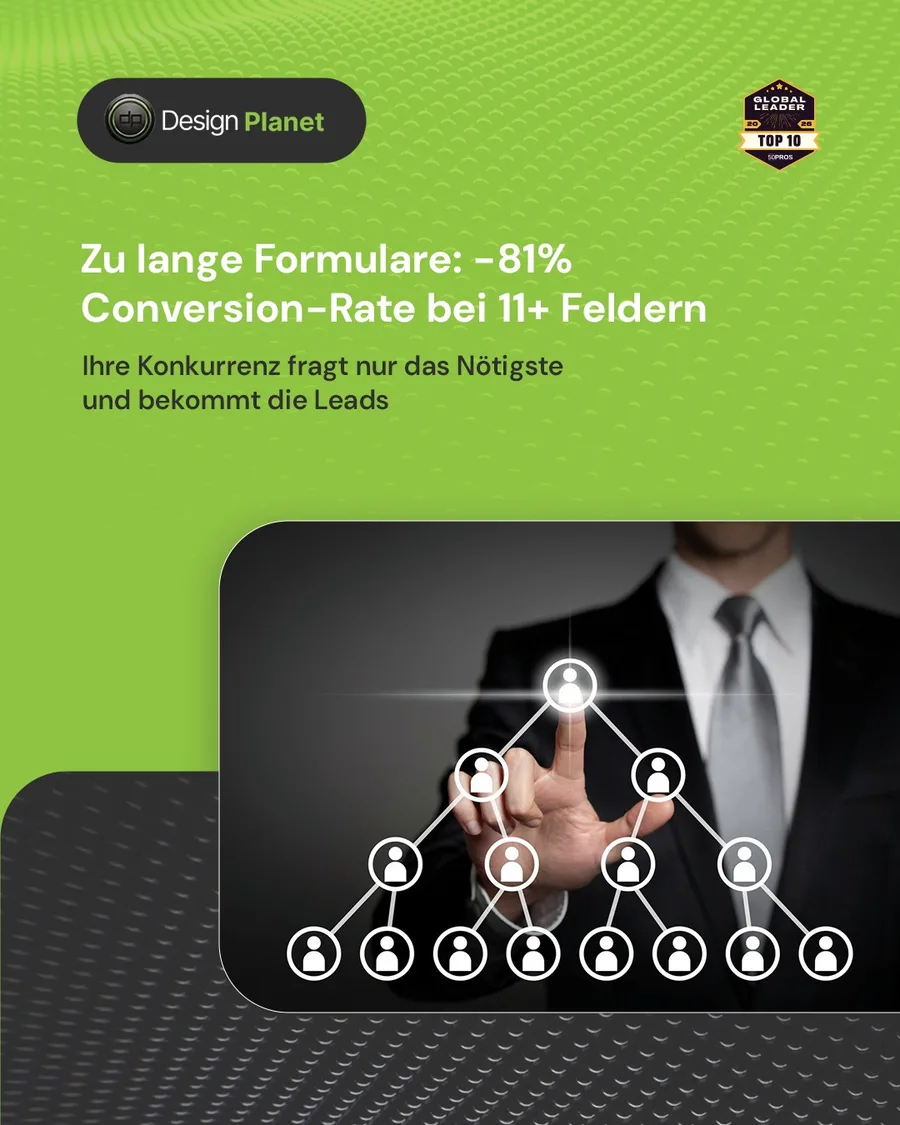 Karussell-Beitrag «Jedes Formularfeld kostet 10 % der Leads» von Design Planet (Folie 3 von 5)