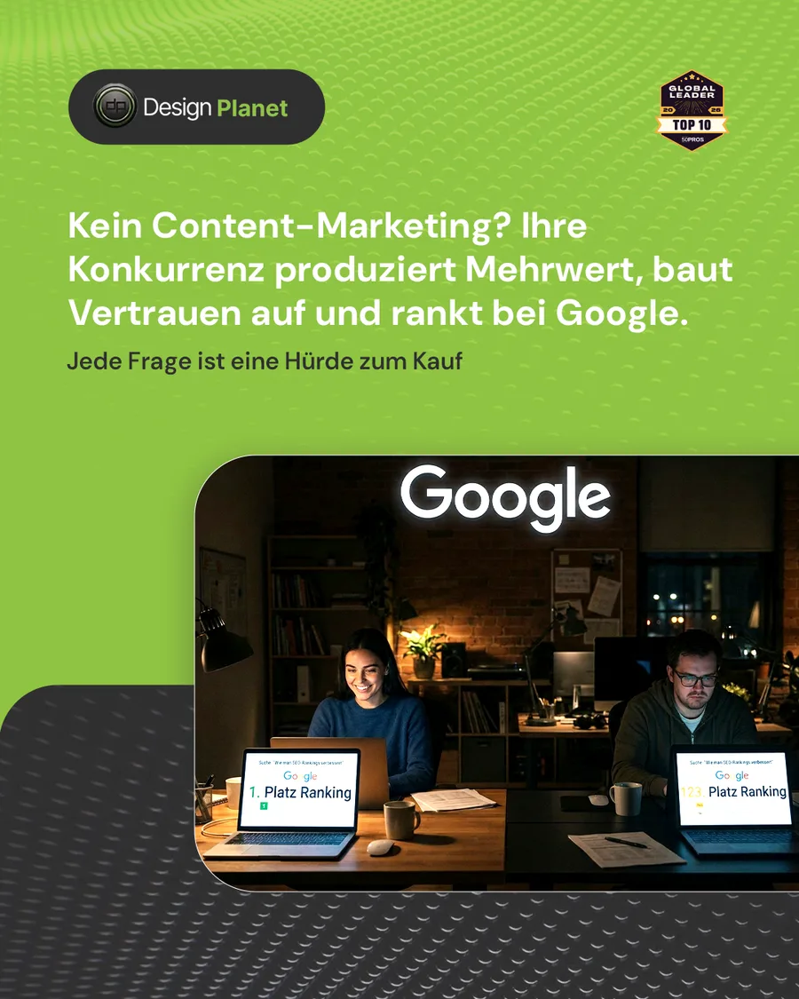 Karussell-Beitrag «Unternehmen mit Blog generieren 67 % mehr Leads» von Design Planet (Folie 2 von 5)
