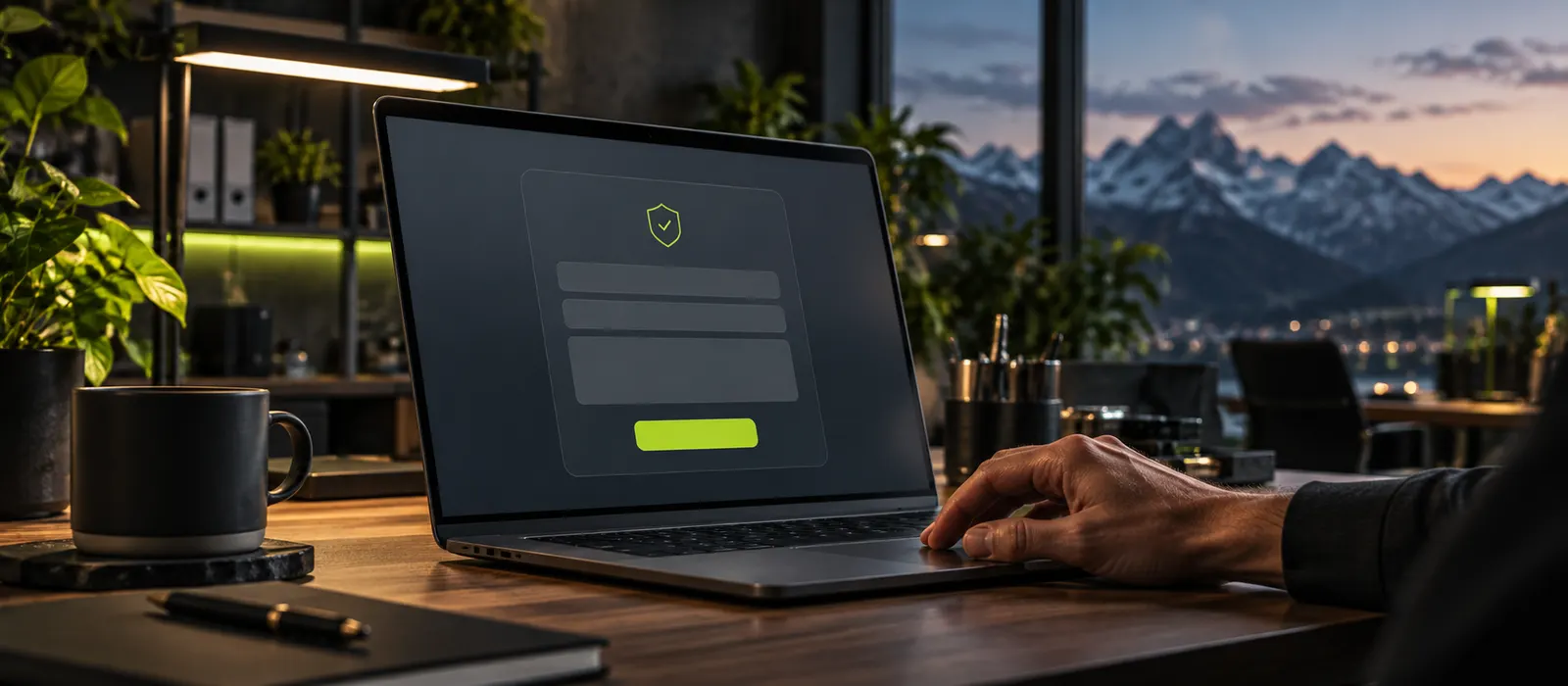 Laptop mit geschütztem Kontaktformular – Spam-Schutz wie Google reCAPTCHA